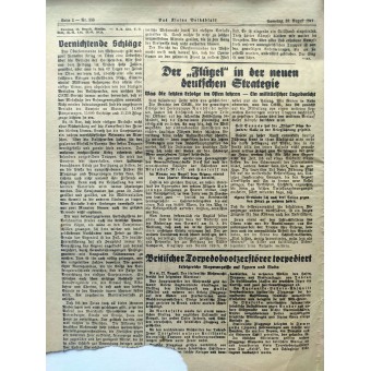 Das kleine Volksblatt - 23rd of August 1941 - Two months of Eastern campaign. Espenlaub militaria