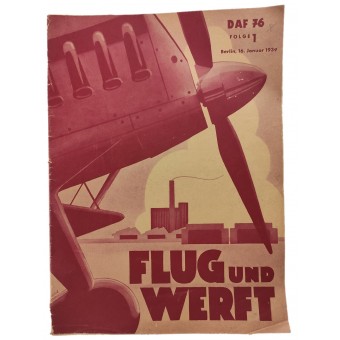 the Flug und Werft - vol. 1, 16th of January 1939 - Problems of the modern aircraft engine. Espenlaub militaria