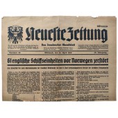 Neueste Zeitung - 24th of April 1940 - 61 British ship units destroyed off Norway