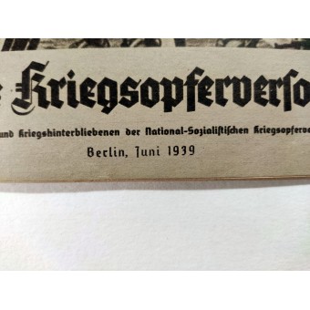 The Deutsche Kriegsopferversorgung, 9th vol., June 1939. Espenlaub militaria