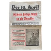 Newspaper Der 10. April Wahlzeitung für den deutschen Österreicher