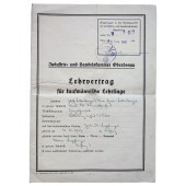 Commercial Apprenticeship contract, Linz (Austria) 1942