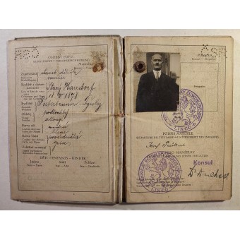 Czechoslovak passport issued in 1929. Espenlaub militaria