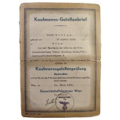 Graduate certificate (Gehilfenbrief) after finishing the business course in 1945