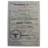Permiso de paso expedido por el Departamento de Policía de Leopoldstadt en 1943