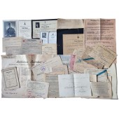 Collection of Wehrmacht documents: shooting book, death cards, passes, permits, etc.