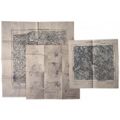 Set of German maps related to 1914 WW1 battles in Northern France
