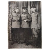 Three Soviet officers Ponomarev Alexey Ivanovich