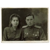 Red Army Tank Officer with his wife