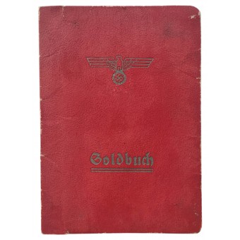 Soldbuch with red cover issued for Sanitaets-Feldwebel winner of Iron Cross 1st class. Espenlaub militaria