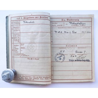 The Wehrpass issued to a WW1 veteran and later member of Landesschuetzen unit. Espenlaub militaria