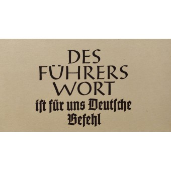 WW2 propaganda poster - For us Germans, the Fuehrers word is an order. Espenlaub militaria