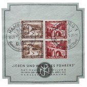 The first day cover about the exhibition in Hamburg in 1937