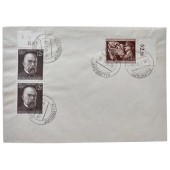 El sobre del primer día con sellos de Hitler y Robert Koch, 1943-1944
