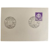 Tarjeta postal de 1er día con matasello y sello dedicada a los acontecimientos de las SA en 1942