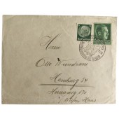 Envelope of the 1st day with two postmarks for Nazi Party Day in 1938