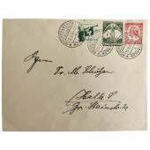 Envelope of the First day with three marks for nazi party day in 1935