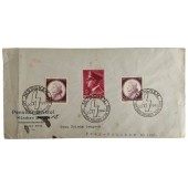 Envelope of the first day with Hitler and Mozart postmarks, 20th of April, 1942