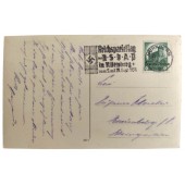 Filled postcard for NSDAP party day in Nuernberg in 1934