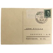 Tarjeta postal del primer día del Reichsparteitag en Nuernberg en 1937