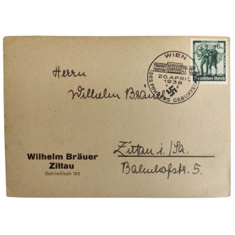 First day postcard with date April 20, 1938. Espenlaub militaria