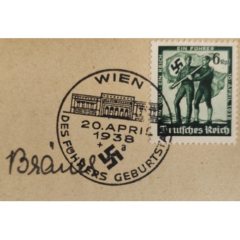 First day postcard with date April 20, 1938. Espenlaub militaria