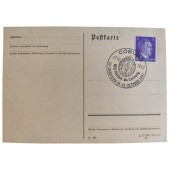 Postcard of the first day with a special stamp dedicated to Hitler's visit in Coburg, 1942 dated