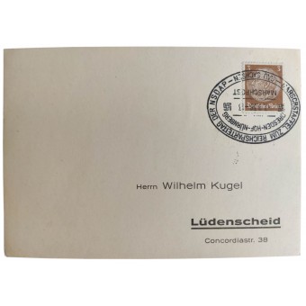 Postcard with interesting stamp for Marschstaffel zum Reichsparteitag der NSDAP from Gau Sachsen. Espenlaub militaria