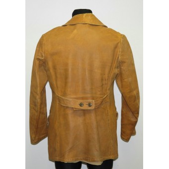 WW1 Imperial Russian Czarist leather jacket for aviators or a vehicle drivers, also  worn by Red Guards commanders and political leaders. Espenlaub militaria