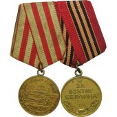 WW2 medals bar: Medal for the Defense of Moscow and  for the Capture of Berlin.