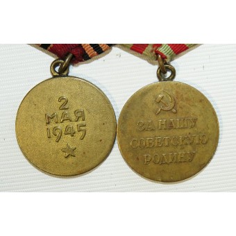 WW2 medals bar: Medal for the Defense of Moscow and  for the Capture of Berlin.. Espenlaub militaria