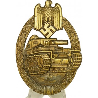 Bronze Panzerkampfabzeichen Tank assault badge. Espenlaub militaria