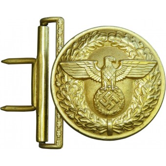 M 4/24 NSDAP Political Leader - Politische Leiter gilded aluminum buckle. Espenlaub militaria