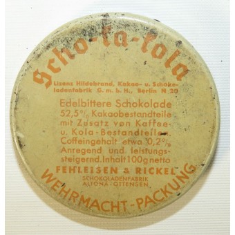 Wehrmacht Scho-Ka-Kola chocolate steel can dated 1938. Espenlaub militaria