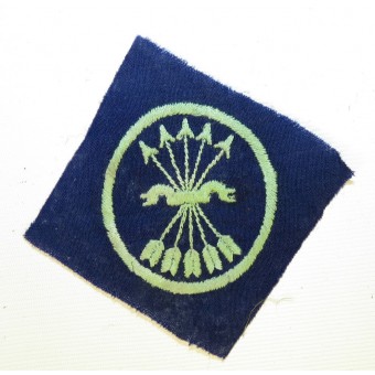 WW2 Spain España Falange pocket patch, being worn by members of division Azul. Espenlaub militaria