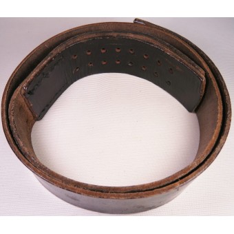Black leather waist belt of one of N.S.D.A.P. formation. Length 95 cm. Espenlaub militaria
