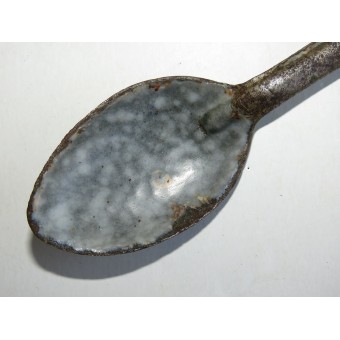 Russian, steel, enameled, soldier’s spoon, from the period of the First World War. Espenlaub militaria