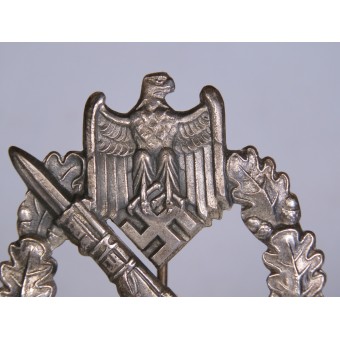 Extreme rare solid buntmetall Infanteriesturmabzeichen by Wiedmann, E. Ferd. Espenlaub militaria
