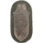 Sleeve Shield "Narvik 1940" for Wehrmacht - Juncker. Silvered Zinc