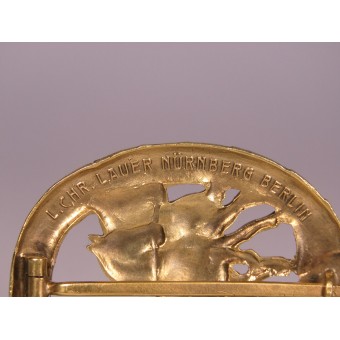 Deutsches Fahrerabzeichen in Gold L. Chr. Lauer 990 sterling marked. Espenlaub militaria