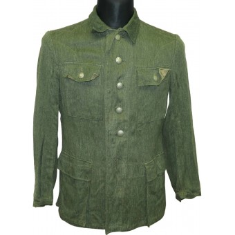 Combat M 43 Drillich Wehrmacht tunic without any insignia. Espenlaub militaria