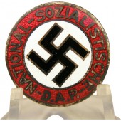 Extremely rare NSDAP member badge - transitional "18" - Gold und Silberschmiede