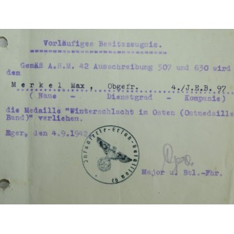 Grouping to Unteroffizier Max Merkel fought with Inf. Reg 97. Espenlaub militaria