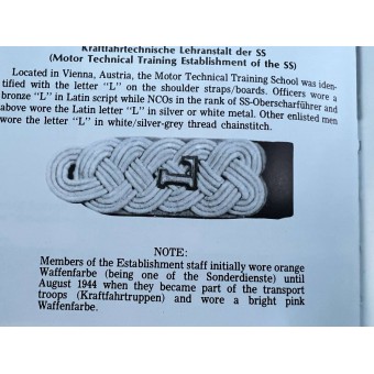 The rarest Führer der Kraftfahrtechnische Lehranstalt der Waffen-SS shoulder boards from the John R. Angolia. Espenlaub militaria