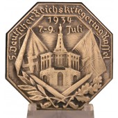 Insignia de un participante en el 5º mitin de antiguos guerreros en Kassel del 7 al 9 de julio de 1934.