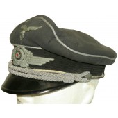 Luftwaffe military visor cap with aluminized piping