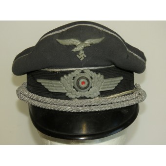 Luftwaffe military visor cap with aluminized piping. Espenlaub militaria