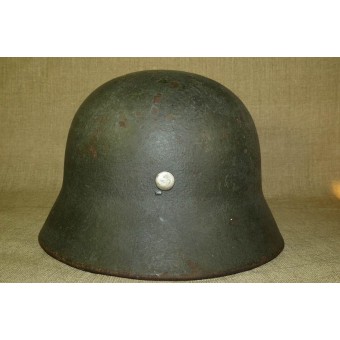 M 35 Heeres combat single decal helmet in field rough texture repaint.. Espenlaub militaria