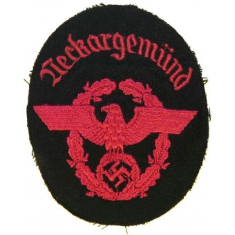 Feuerschutzpolizei- Fire protection police sleeve eagle for town Neckargemuend. Espenlaub militaria