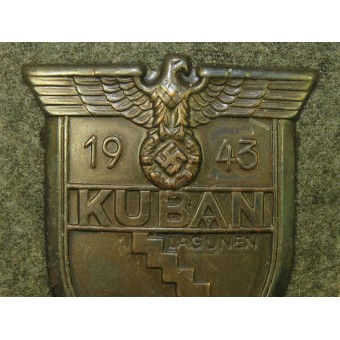 Kuban sleeve shield 1943, bronzed steel. Espenlaub militaria